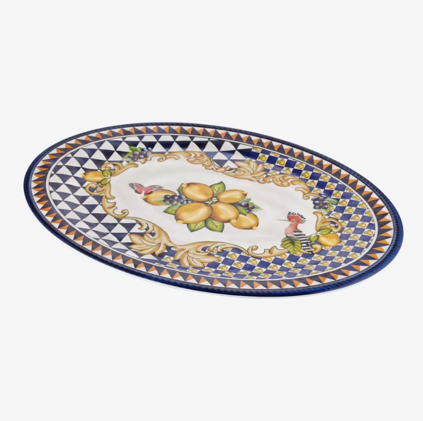 Mavi Melamin Servis Tabağı 50 Cm Capri Collection by Chiara Alessi