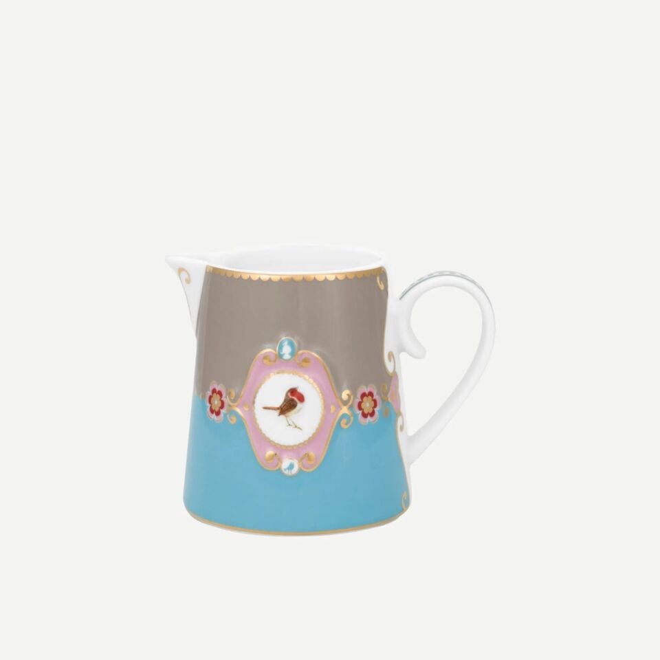Love Birds Mavi/Haki Madalyon Desenli Sütlük 270 ml
