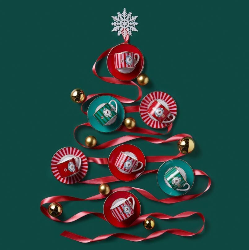 Kırmızı Pembe Porselen Kahve Fincanı 125 Ml Love Birds Collection by Pip Studio