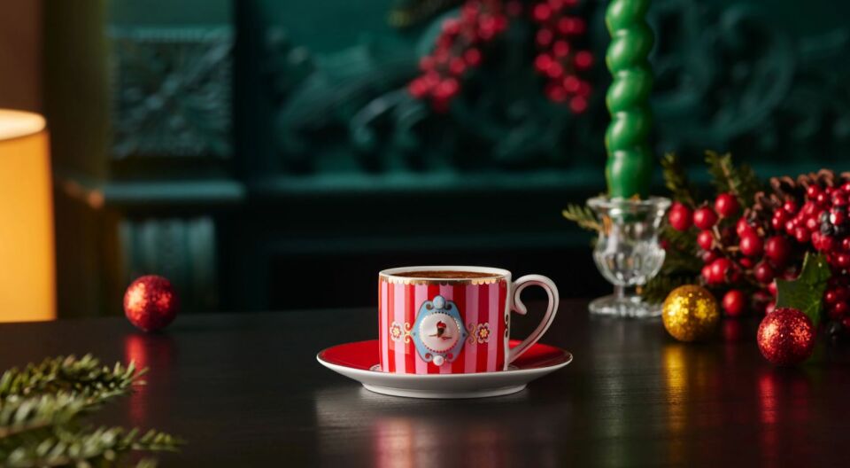 Kırmızı Pembe Porselen Kahve Fincanı 125 Ml Love Birds Collection by Pip Studio