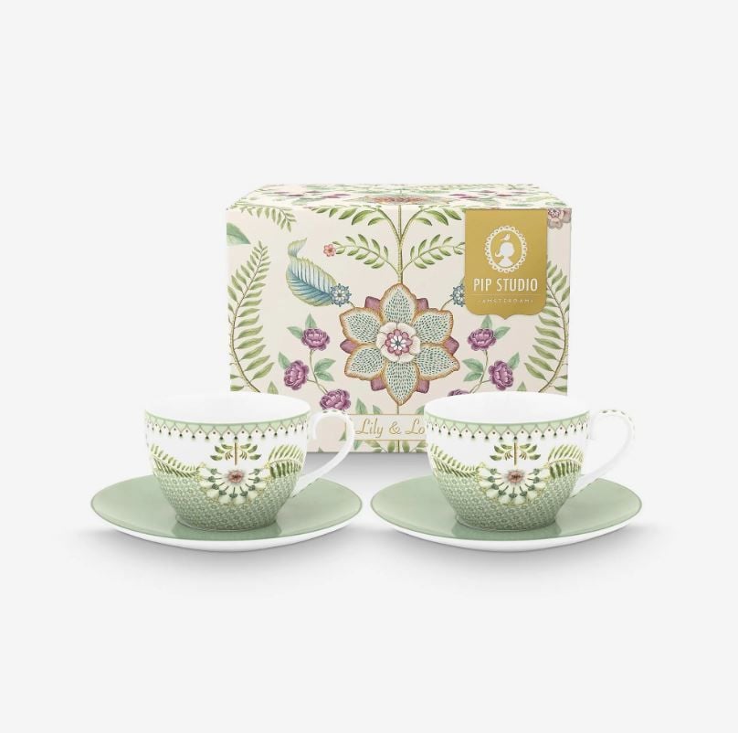 Yeşil Porselen Çay Fincanı 280 Ml Lily & Lotus Collection by Pip Studio