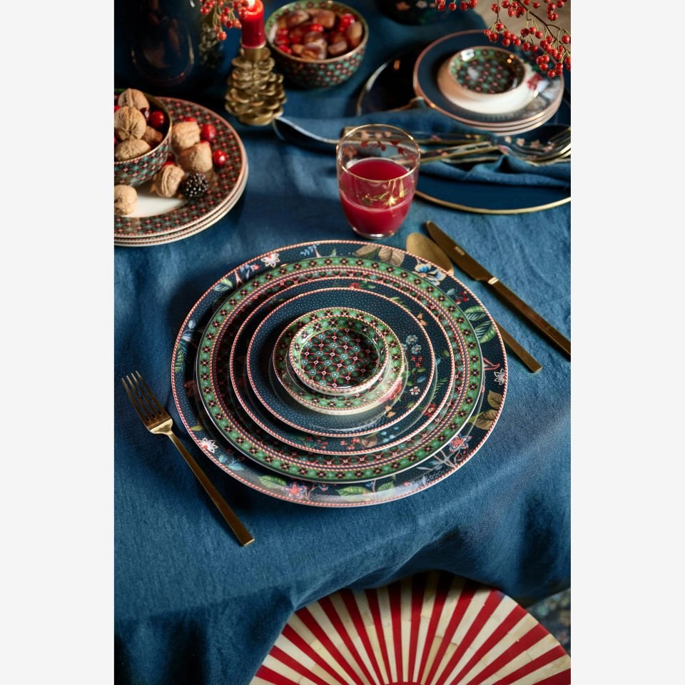 Yeşil Porselen Çay Tabağı 9 Cm Berry Blues Collection by Pip Studio