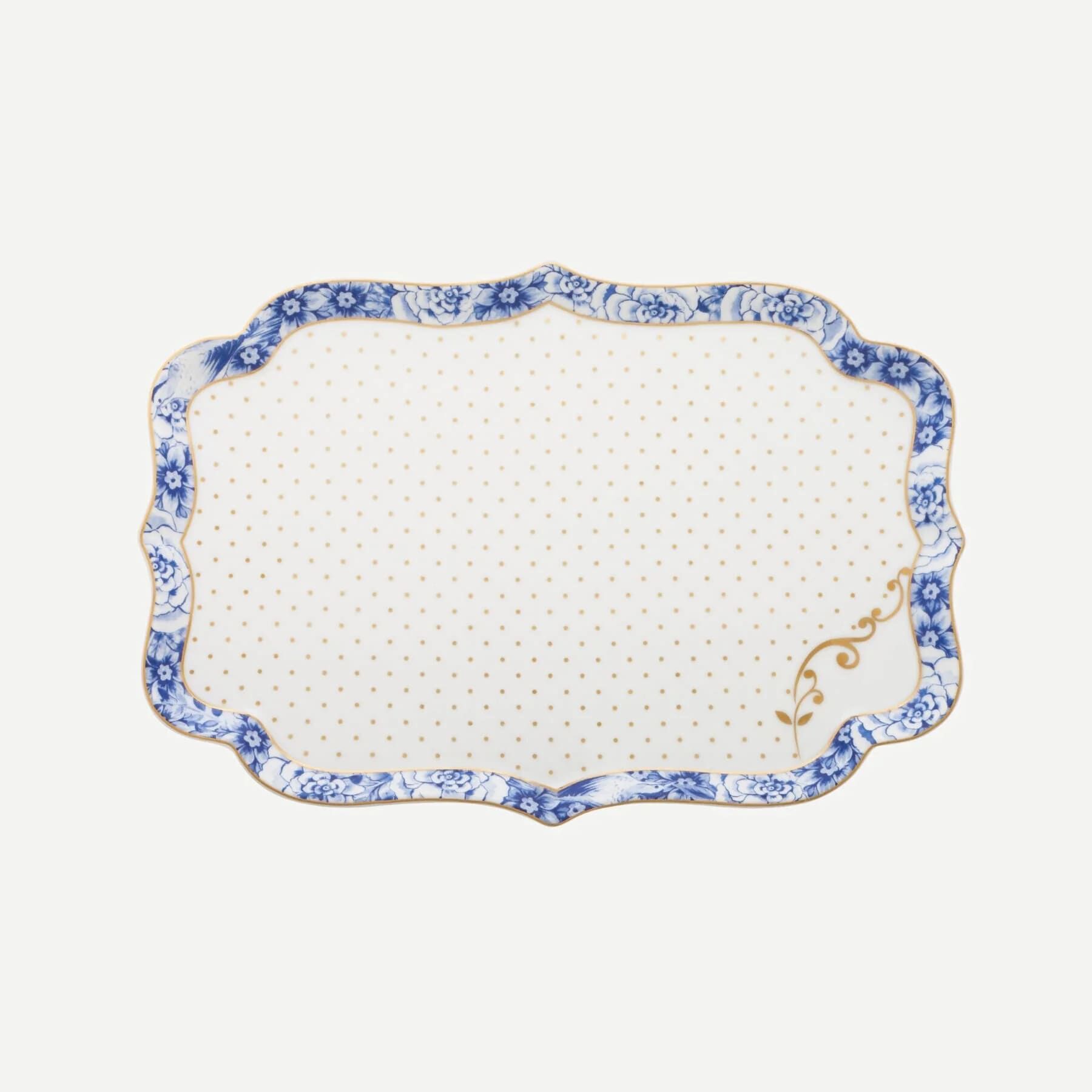 Royal Beyaz - Mavi Tepsi 26 cm.