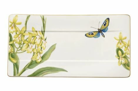 Amazonia Tropik Desenli Dikdörtgen Servis Tabağı 35 cm
