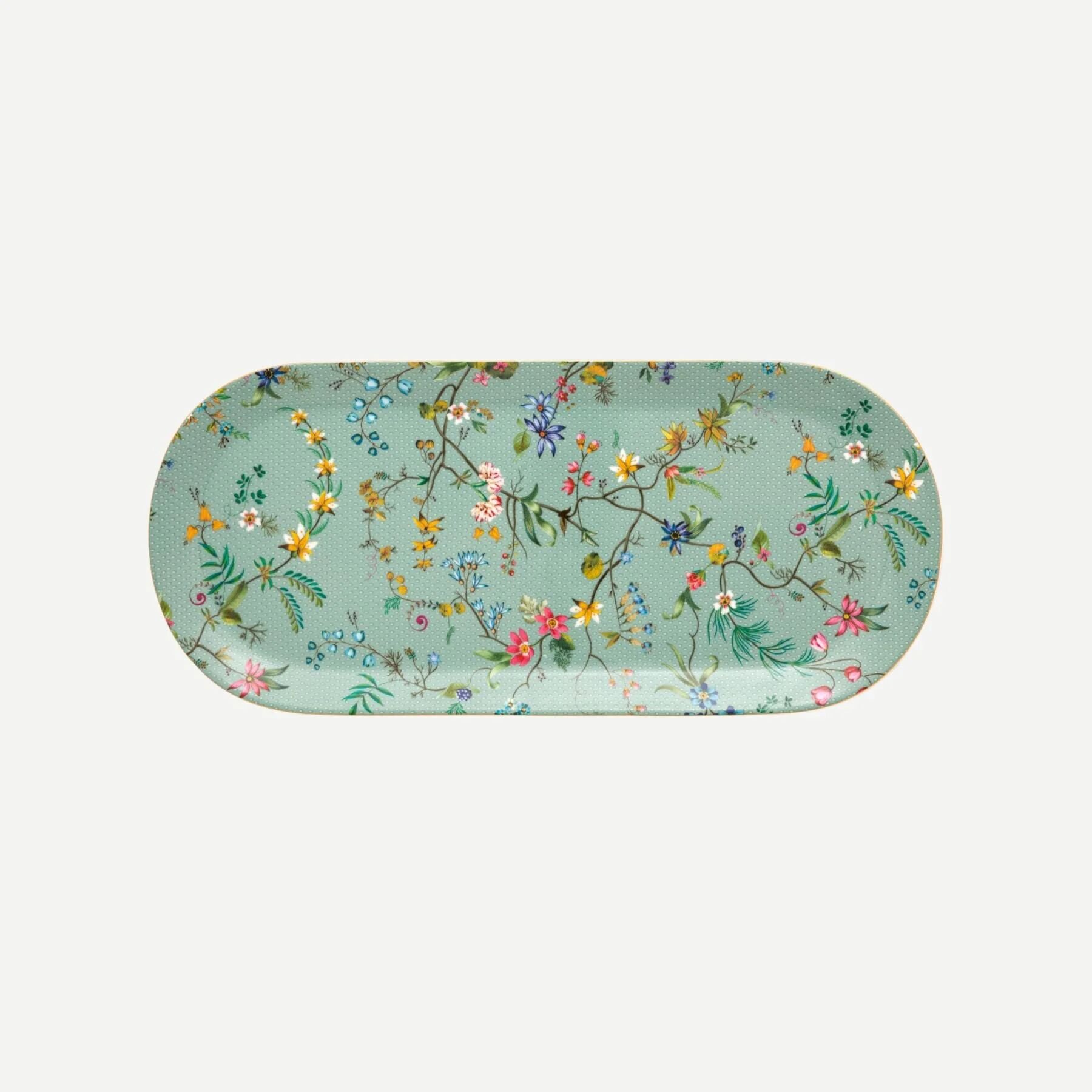 Jolie Mavi  Oval Kek Servis Tabağı 33 cm