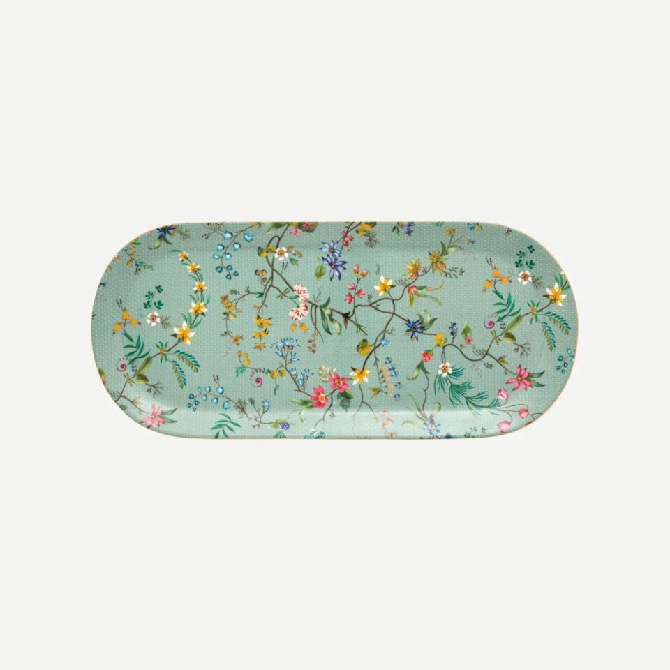 Jolie Mavi  Oval Kek Servis Tabağı 33 cm
