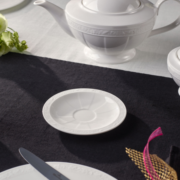 Villeroy & Boch White Pearl Türk Kahvesi Fincanı Tabağı