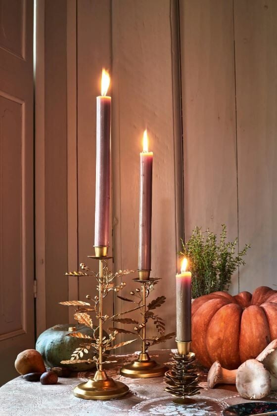 Altın Pirinç Şamdan 21,5 Cm Berry Blues Collection by Pip Studio