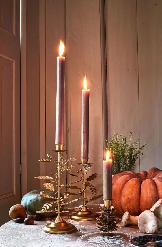 Altın Pirinç Şamdan 27 Cm Berry Blues Collection by Pip Studio