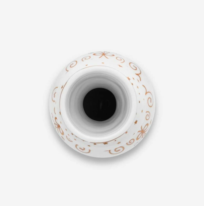 Beyaz Porselen Vazo 15 Cm Royal Gold White Collection by Pip Studio