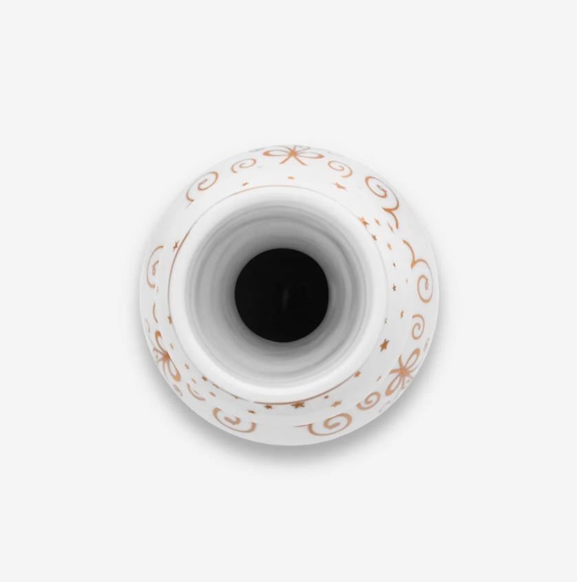 Beyaz Porselen Vazo 15 Cm Royal Gold White Collection by Pip Studio