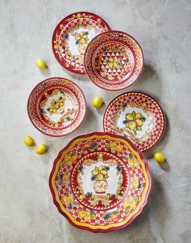 Kırmızı Melamin Kahvaltı Tabağı 21,5 Cm Capri Collection by Chiara Alessi