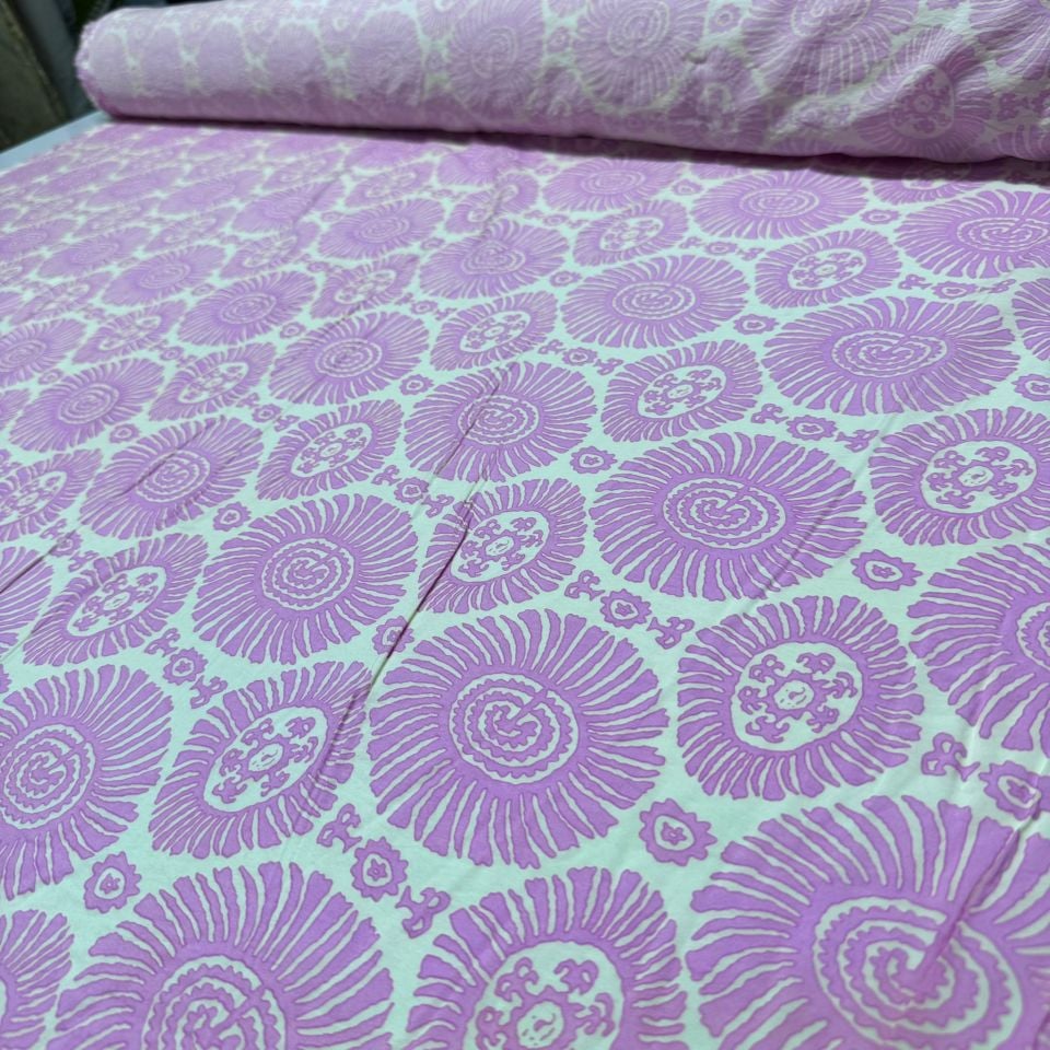 Ayrobin Kumaş Damask Desenli Yuvarlak Motifli En 150 cm Etnik Desen Pembe Renk