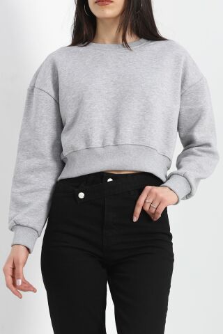 Şardonlu Crop Sweat Gri - 3094.275.