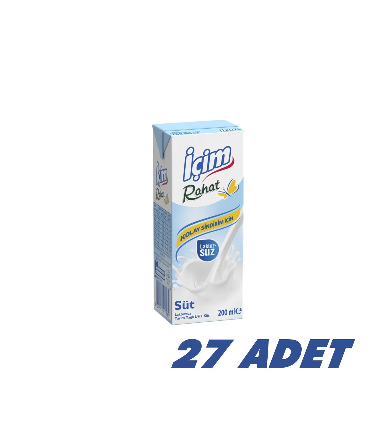 İÇİM RAHAT LAKTOZSUZ SÜT 200 ML 27 Lİ