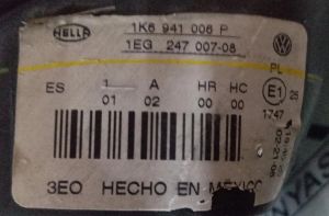 VOLKSWAGEN GOLF 5 07-09 JETTA 06-10 SAG FAR ORIJINAL CIKMA 1EG24700708