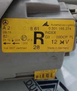 MERCEDES CL CLASS W215 SAG FAR 00-06 ORIJINAL CIKMA A2158201861