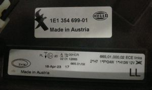 BMW 3 SERISI E90 SOL FAR 08-12 ORIJINAL SIFIR 63117202581 1E1354699-01