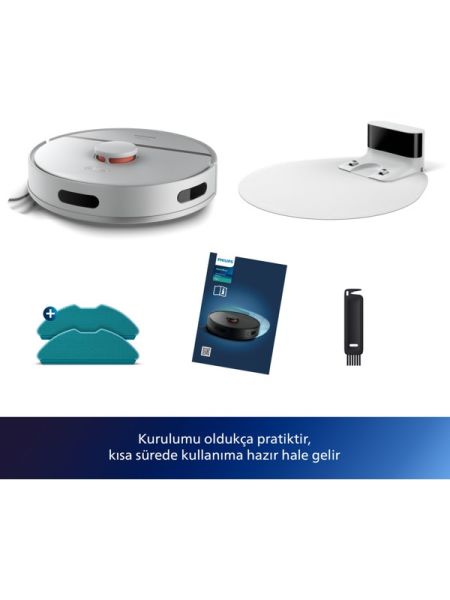 Phılıps XU3000/02  HomeRun 3000 Serisi Akıllı Robot Süpürge Aqua Beyaz