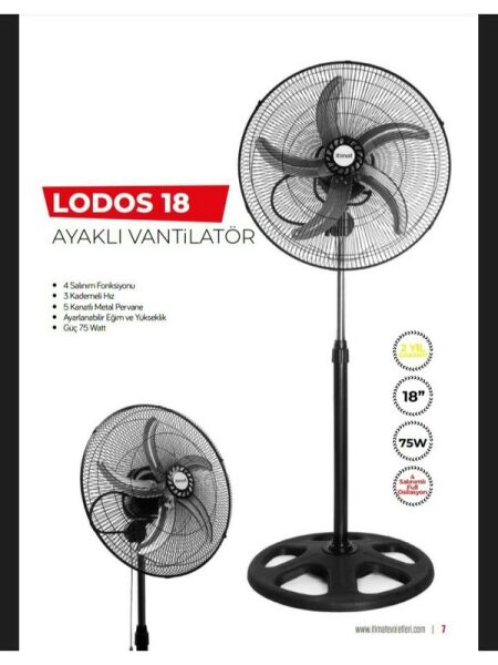 İtimat  Lodos 18 SN-2501 Salınımlı Ayaklı Sarhoş Vantilatör