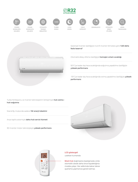 Daylux DTXM71N 24000 BTU A++ Duvar Tipi Inverter Klima