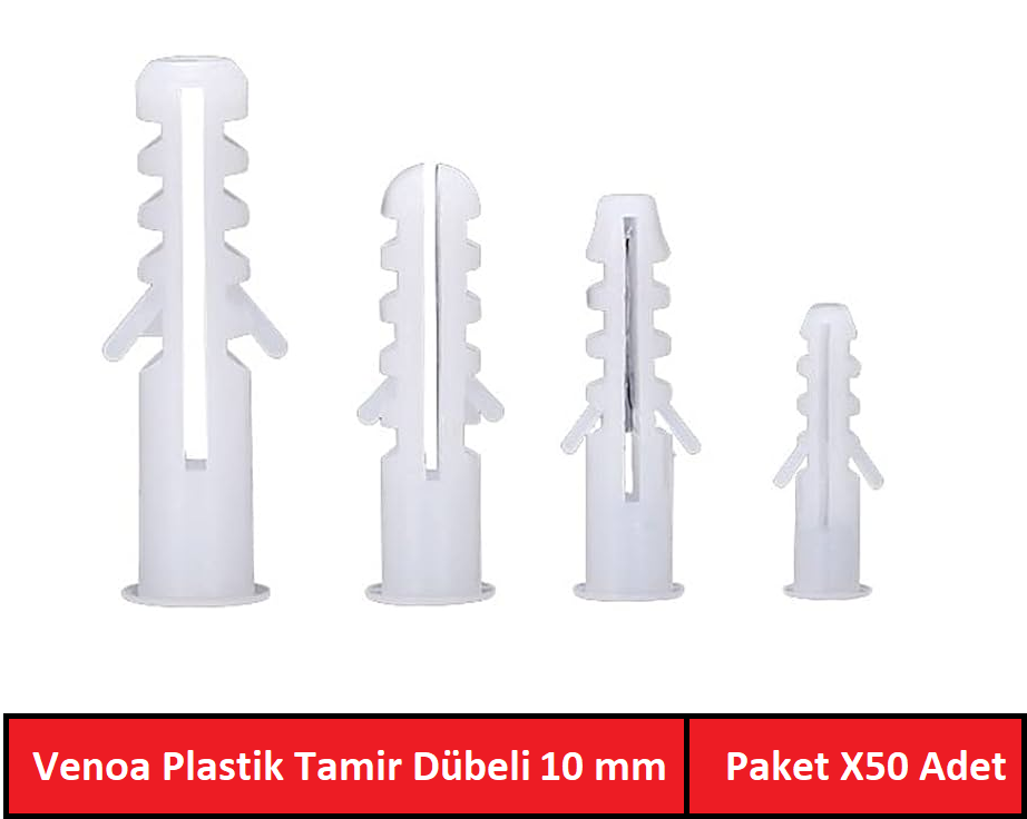 Venoa DB10 Plastik Dübel 10 mm Paket 50 Adet