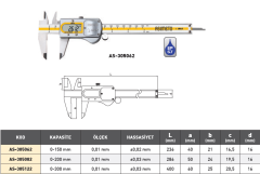 Asimeto Profesyonel Dijital Kumpas Metal Kasa Su Geçirmez 0,01-150 mm