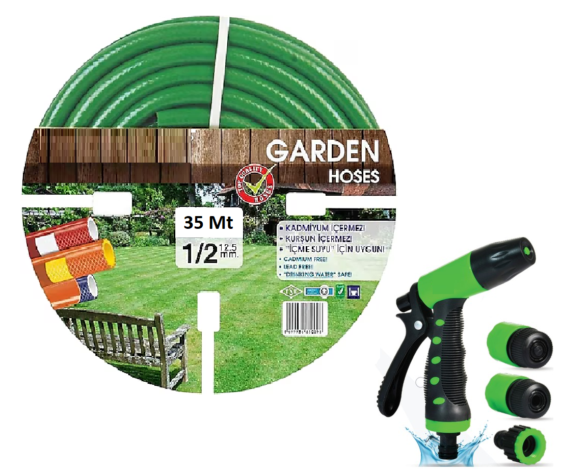 ﻿Venoa Garden VGN35 Kırılmaz Örgülü Bahçe Su Hortumu 35 Mt 5 Parça