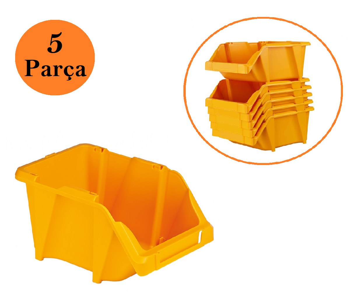 Venoa DP15 Depo Raf Düzenleyici Parça Saklama Avadanlık Kutusu 5 Parça 193x123x97 mm