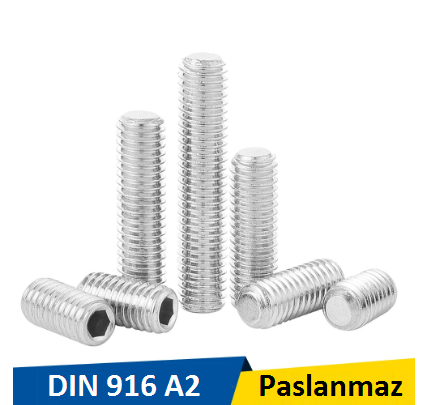 Norm M3x4 İnox Setskur Civata Dın 916