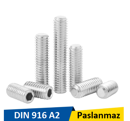 Norm M3x10 İnox Setskur Civata Dın 916