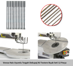 Venoa Hais Uyumlu Tezgah Dekupaj Kıl Testere Bıçak Seti 12 Parça