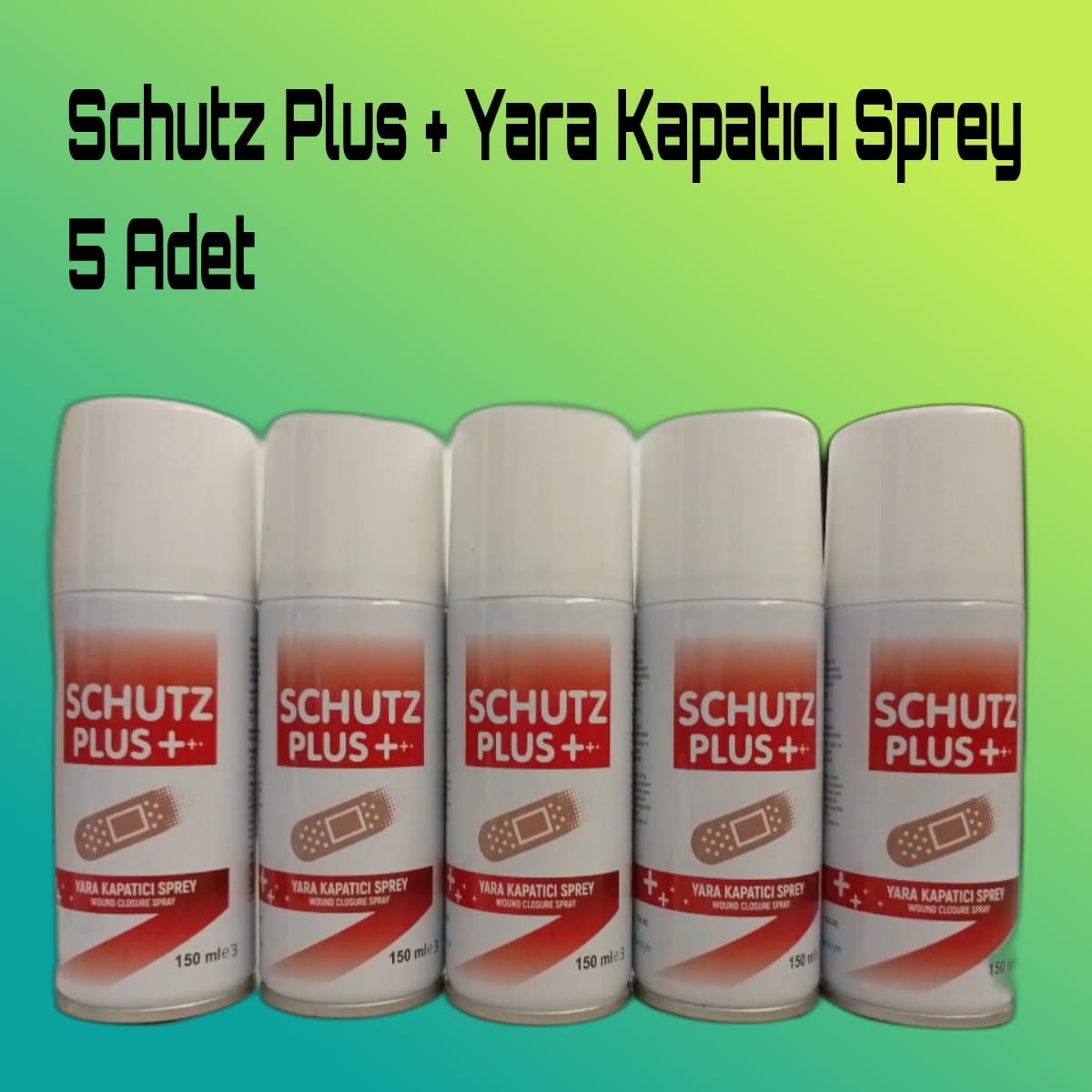 Schutz Plus Yara Kapatıcı Hasta Yara Spreyi 150 ML 5 Adet