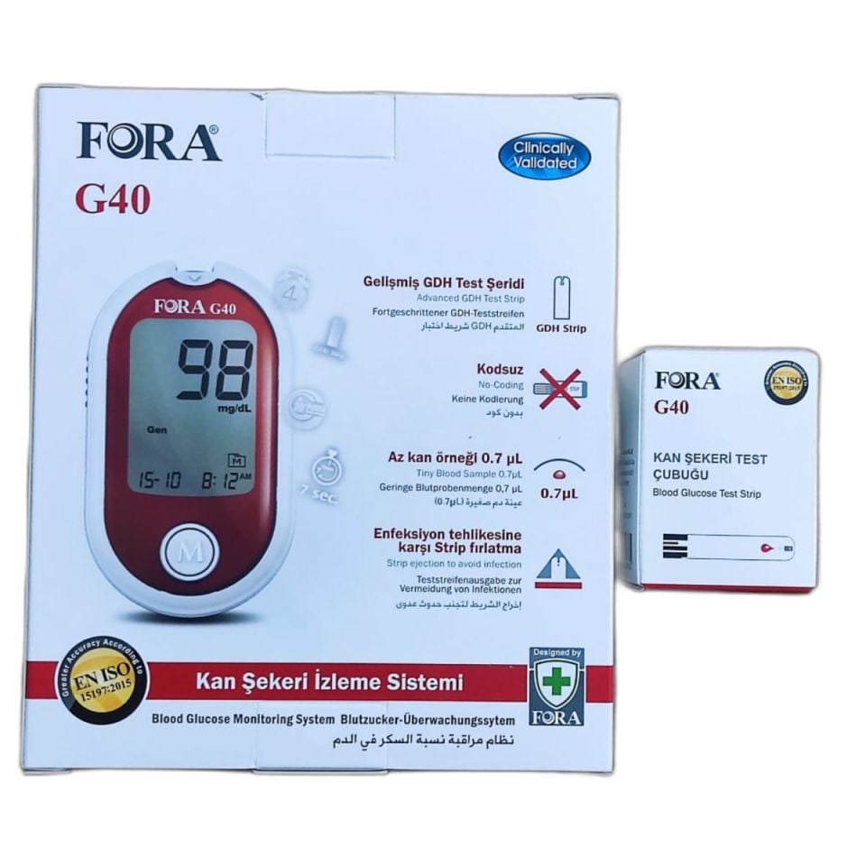 FORA Comfort G40-Kan Şeker Ölçüm Cihazı + Strip 50 Adet