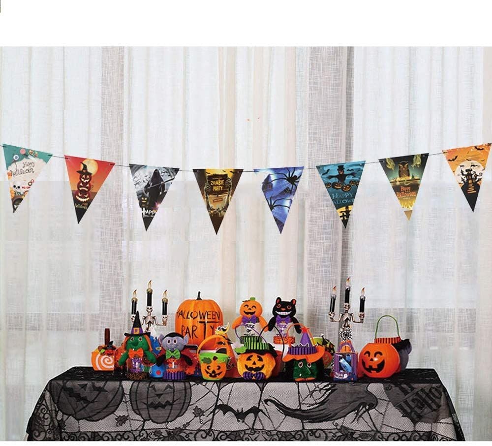 Cadılar Bayramı Halloween Flama Bayrak Banner Süs 8 li 3 Metre (4513)