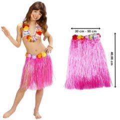 Hawaii Hula Eteği Pembe Renk 40 cm (4513)