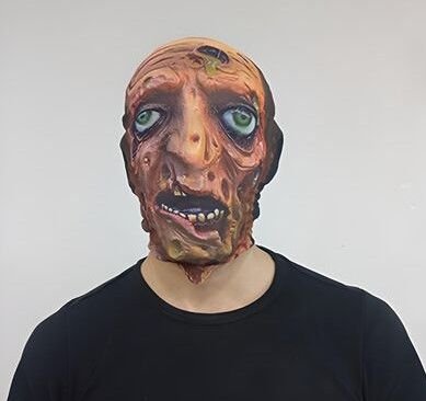 Kafaya Tam Geçmeli Bez Zombie Maskesi - Streç Korku Maskesi - 3D Baskılı Maske Model 8 (4513)