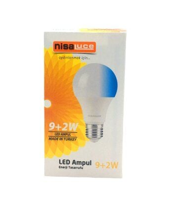 NİSALUCE EAMP-074/BM 9+2W E27 BEYAZ-MAVİ LED AMPUL (4513)