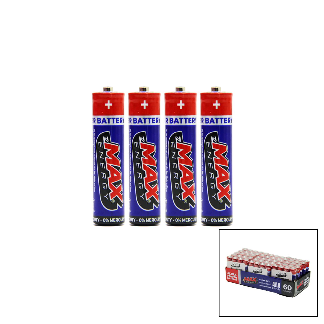 MAX ENERGY MAX-0637 PVC İNCE PİL (AAA) 60 PARÇA (4513)