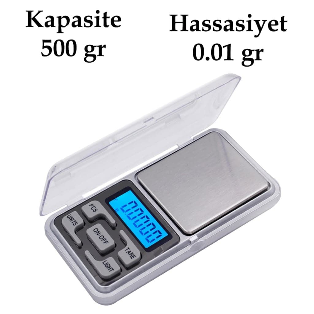 Dijital Hassas Elektronik Kuyumcu Cep Terazisi Tartı 500 gr /  0.1 gr (4513)