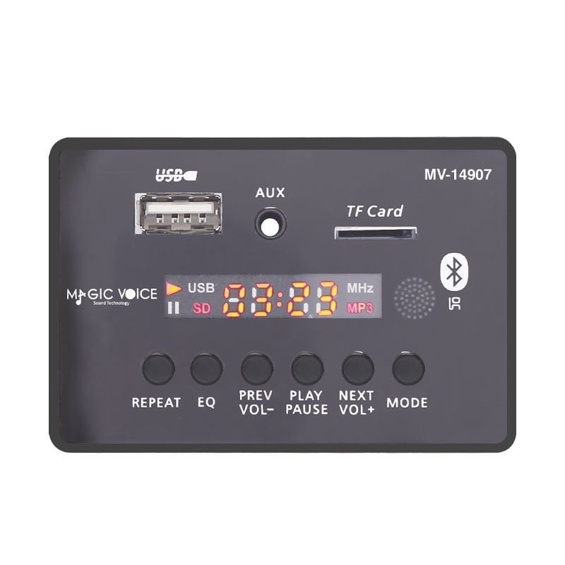 MAGİCVOİCE MV-14907 USB/SD/MIC/AUX/BLUETOOTH KUMANDALI EKRANLI OTO TEYP ÇEVİRİCİ DİJİTAL PLAYER BOARD (4513)