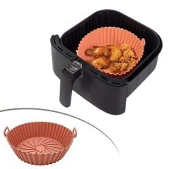 Renkli Isıya Dayanıklı Yıkanılabilir Silikon Fırın Ve Airfryer Yuvarlak Pişirme Matı 20 Cm (4513)