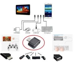 Usb to Micro USB ye Dönüştürücü - Klavye Mouse Joystick Telefona Bağlama (4513)