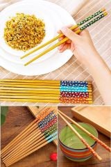 Bambu Chopstick Çubuk Yemek Çubuğu Yıkanabilir Tekrar Kullanılabilir (10 Çift- 20 Adet ) (4513)