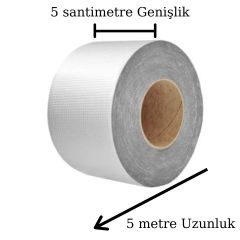 Yüksek Sıcaklık Dayanan Su Geçirmez Çatı Boru Duvar Çatlak Onarıcı Yapışkan Bant Folyo 5 cm (4513)