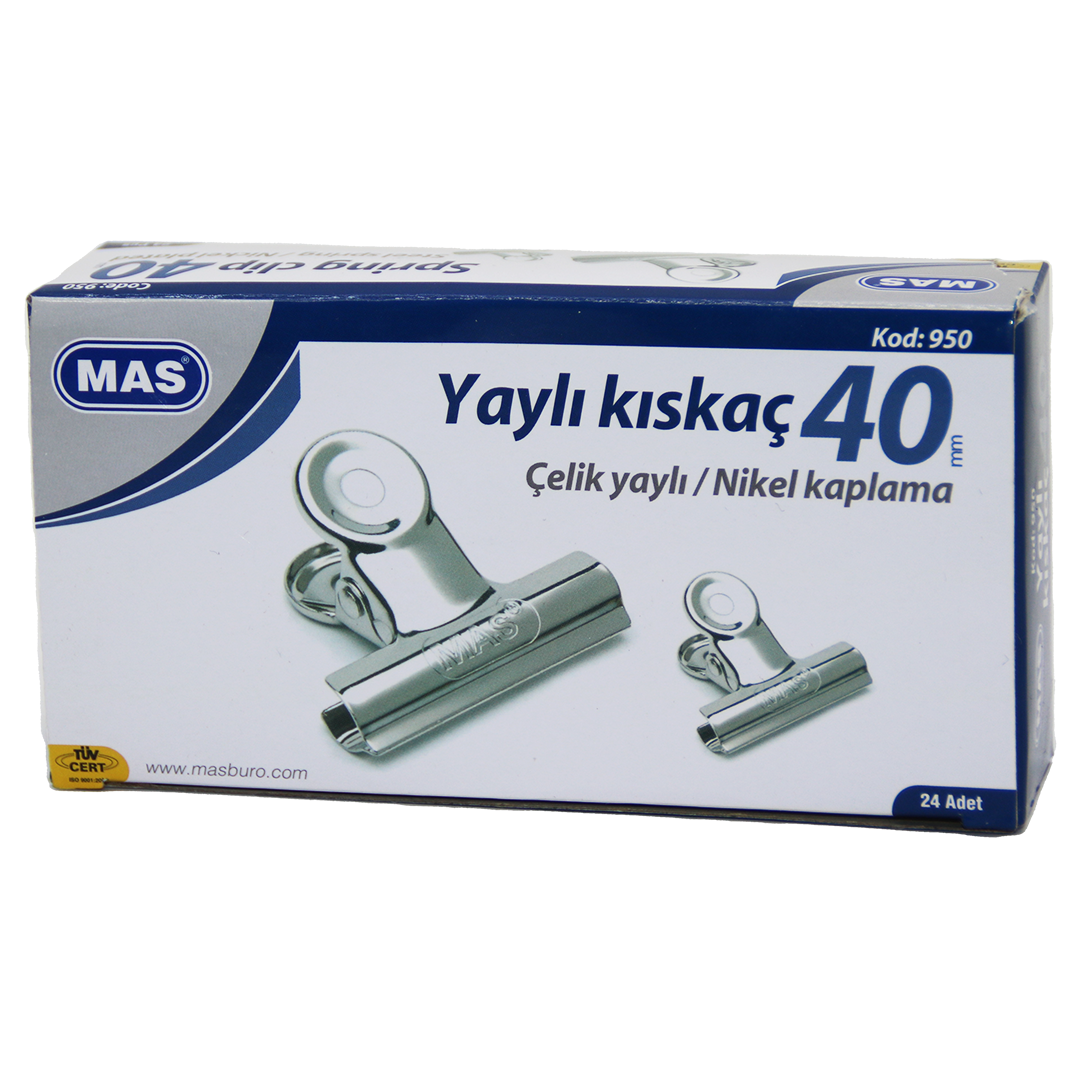 BEYAZ METAL KISKAÇ 40 MM 24 PARÇA  YAYLI CİLT KISKAÇI (4513)