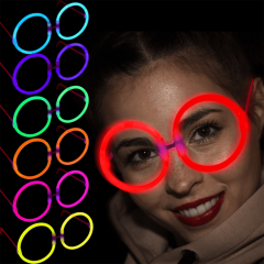 Glow Stick Parti Gözlüğü Glow Partisi Yuvarlak Şekilli Fosforlu Gözlük 6 Adet (4513)