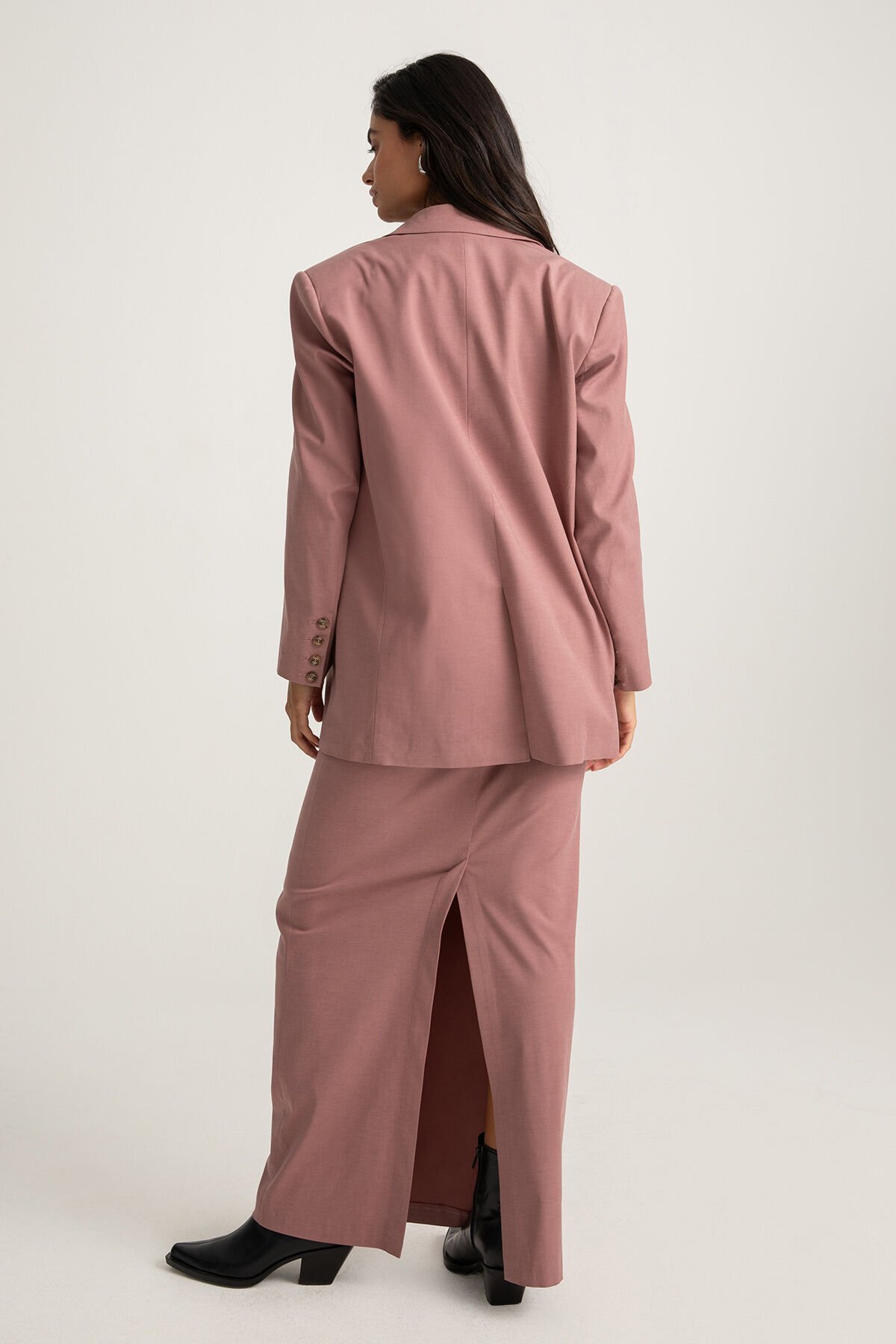 Tek Düğmeli Pembe Blazer Ceket M