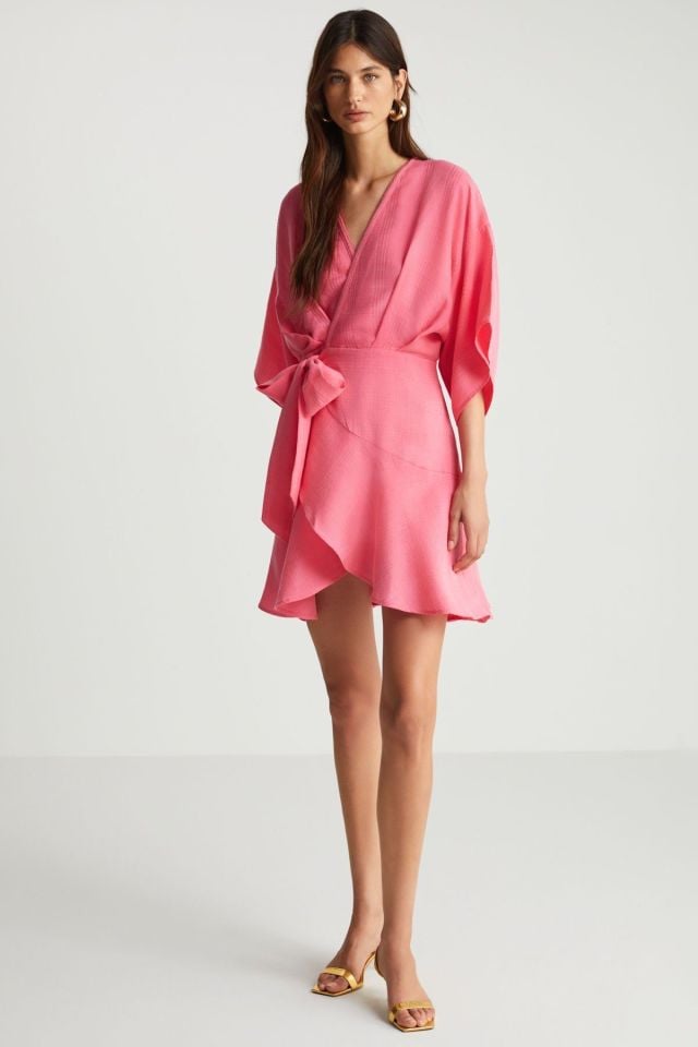 Pembe Kimono Elbise