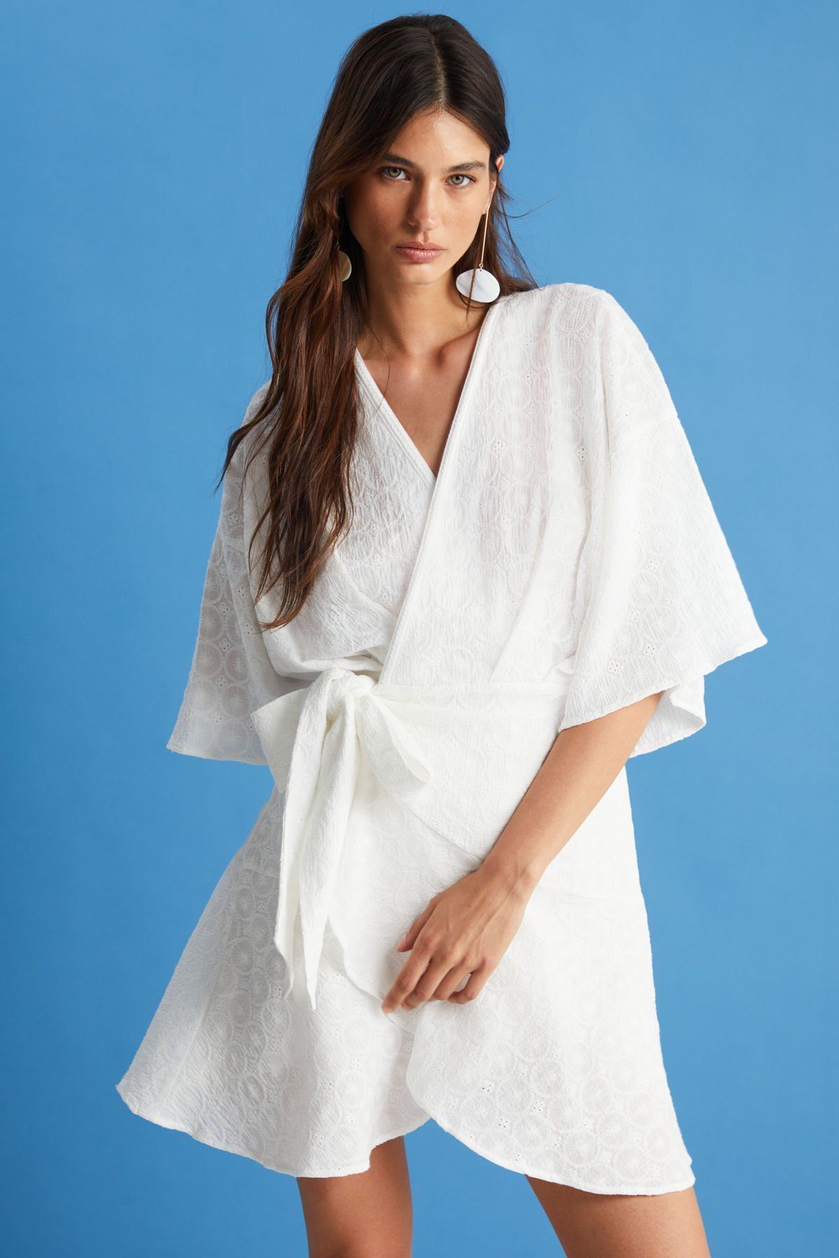 Ekru Kimono Elbise
